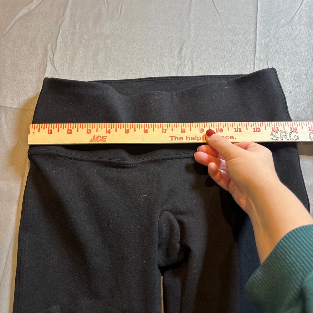 Spanx Black Athleisure High Waist Cropped Leggings Side Slit Womens Size Medium - Picture 4 of 10